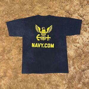 Vintage United States Navy T-Shirt Black / Yellow Large